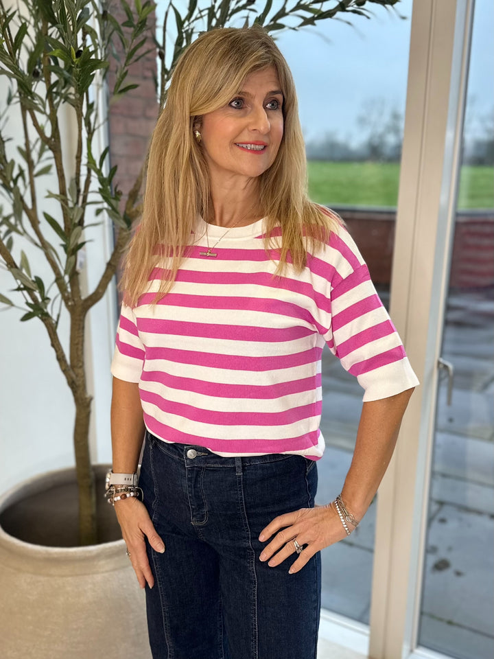 Byoung Pink Stripe Morla T-Shirt