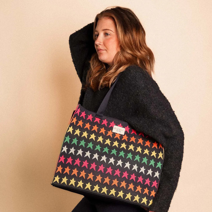 Zelly Navy Star Tote Bag - Large