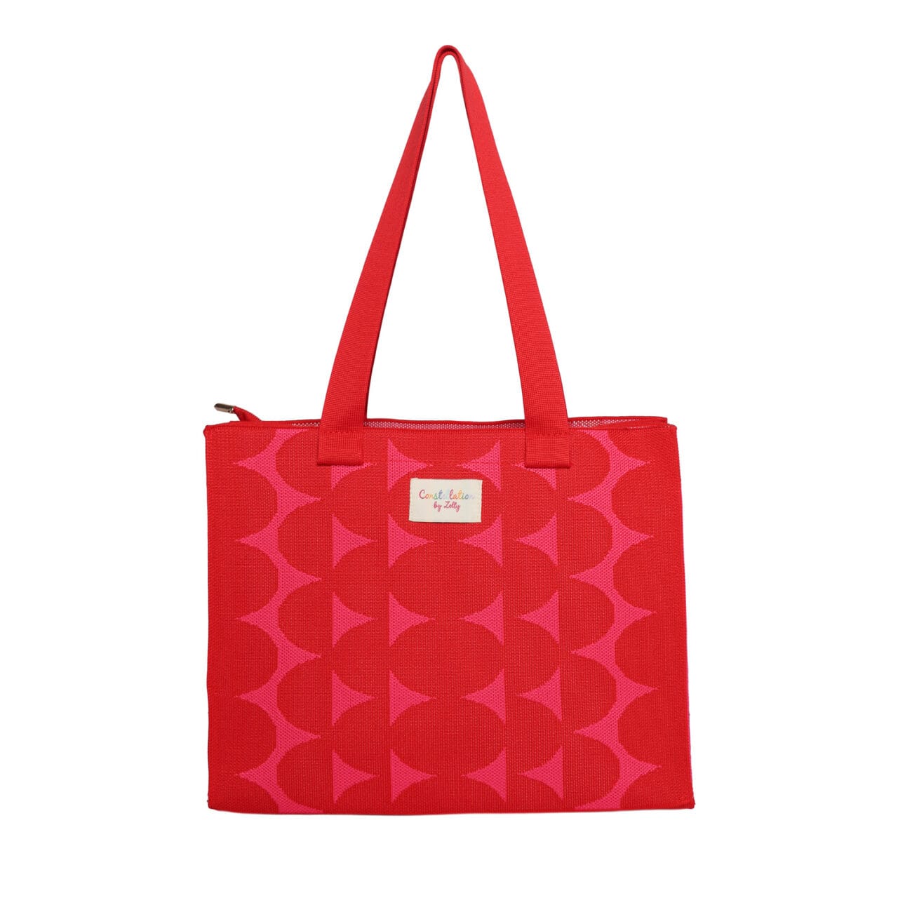 Pink & Red Patterned Tote Bag
