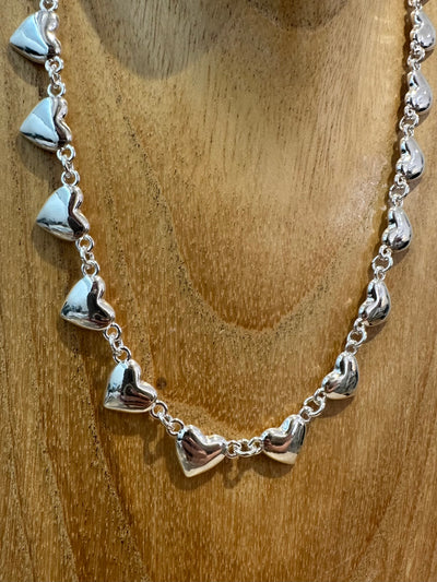 Silver Heart Link Necklace