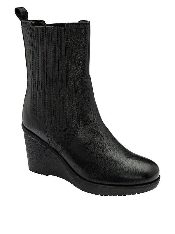 Ravel Black Leather Calvay Boots