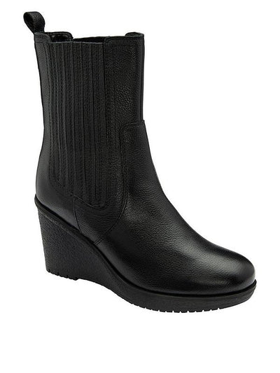 Ravel Black Leather Calvay Boots