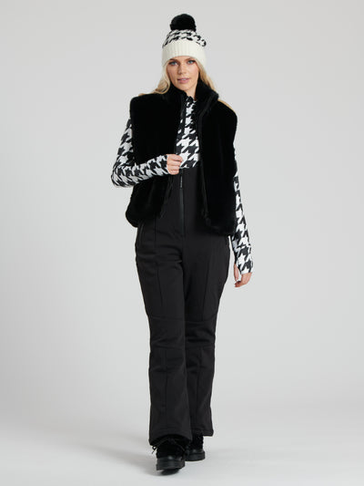 Black Faux Fur Zip Up Gilet