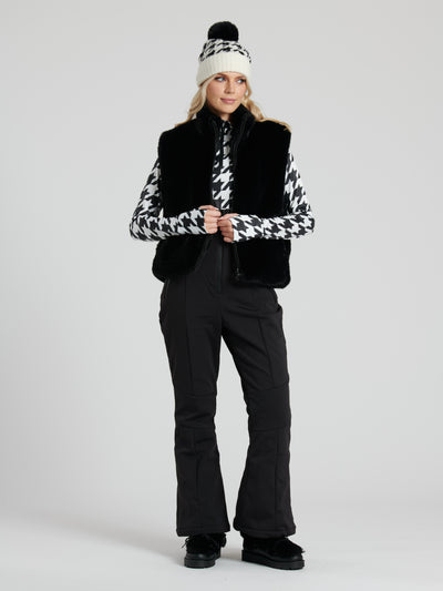 Black Faux Fur Zip Up Gilet