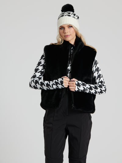 Black Faux Fur Zip Up Gilet