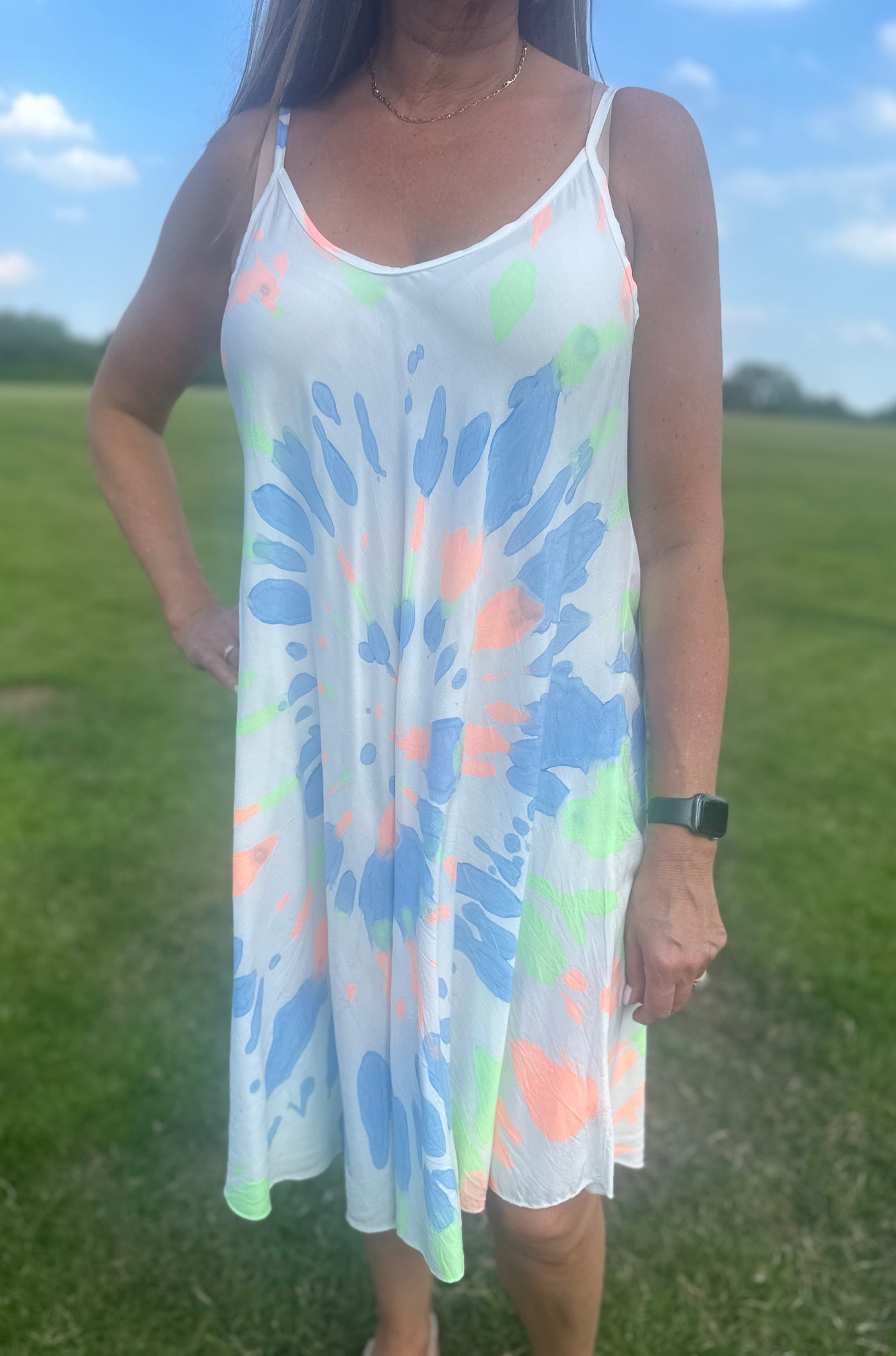 Short Neon Tie Dye Dress