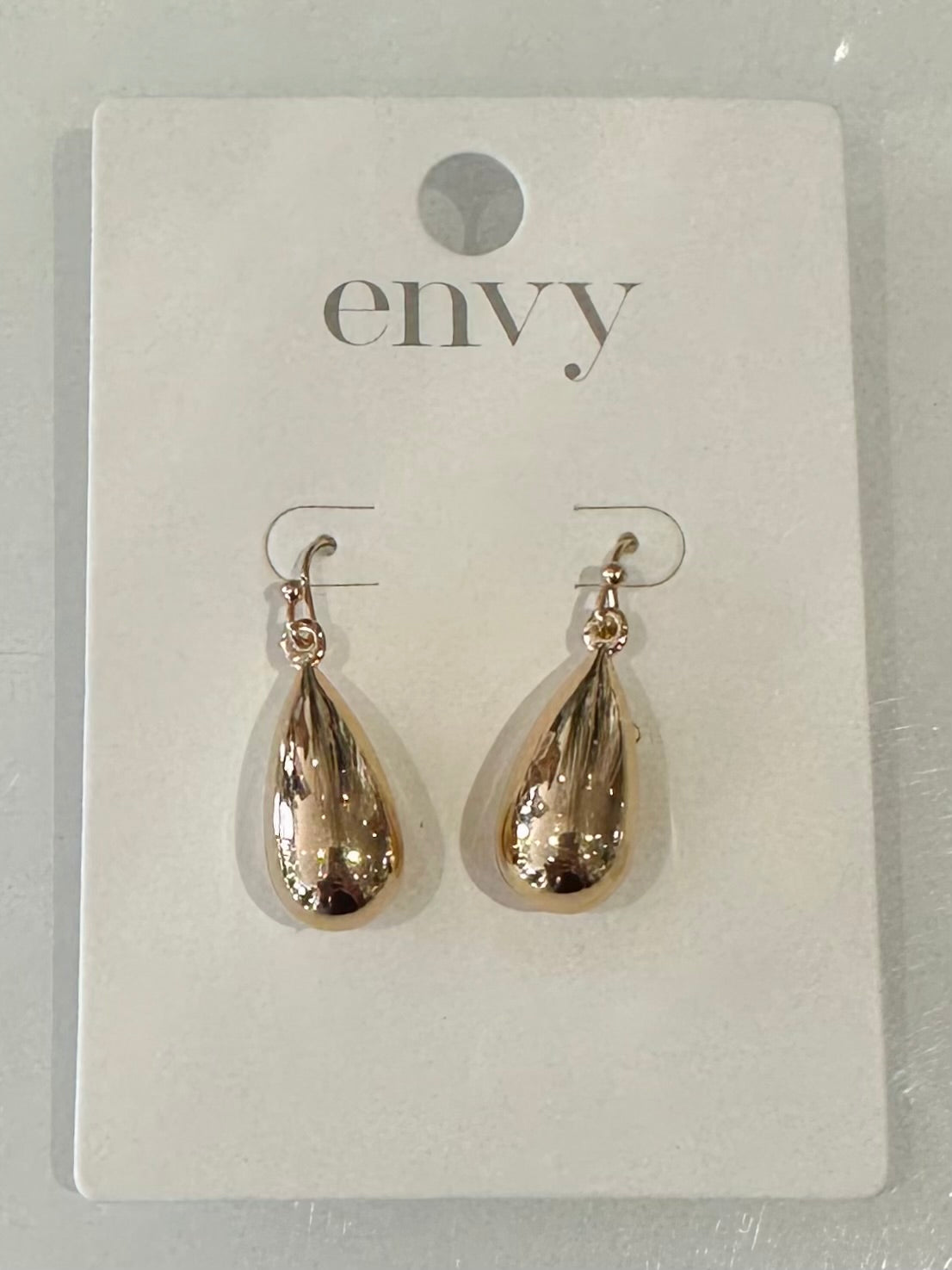 Gold Teardrop Drop Earrings