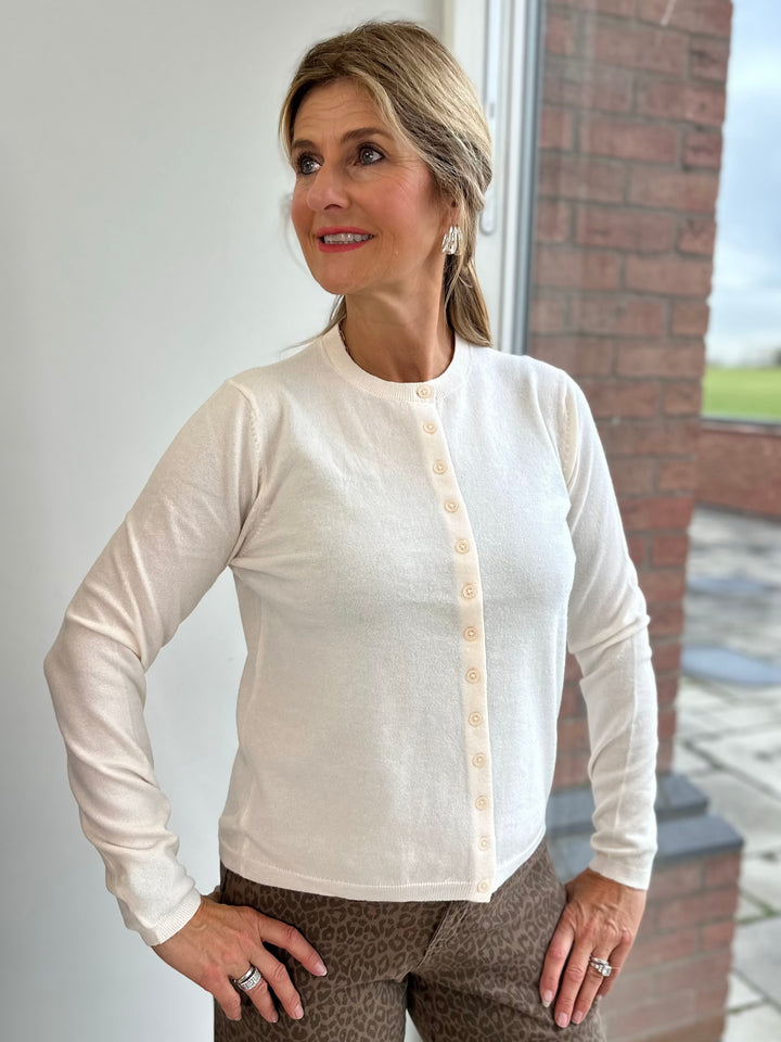 JDY Cream Classic Cardigan