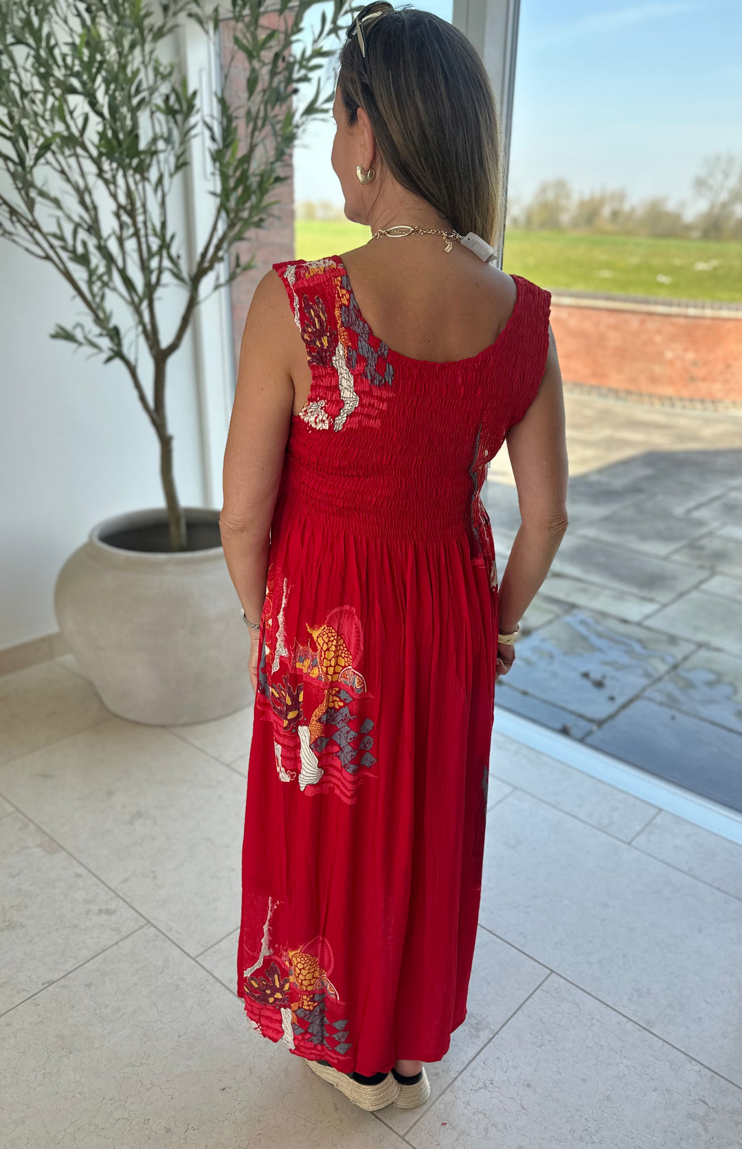 Red Coral Reef Karetta Dress