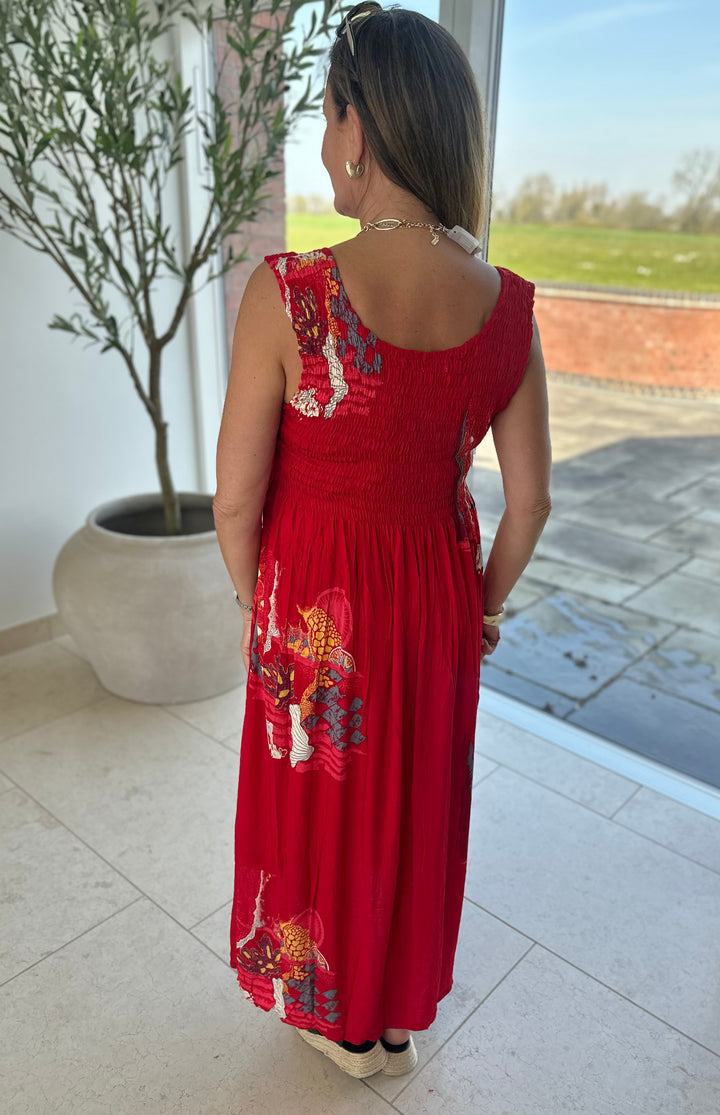 Red Coral Reef Karetta Dress