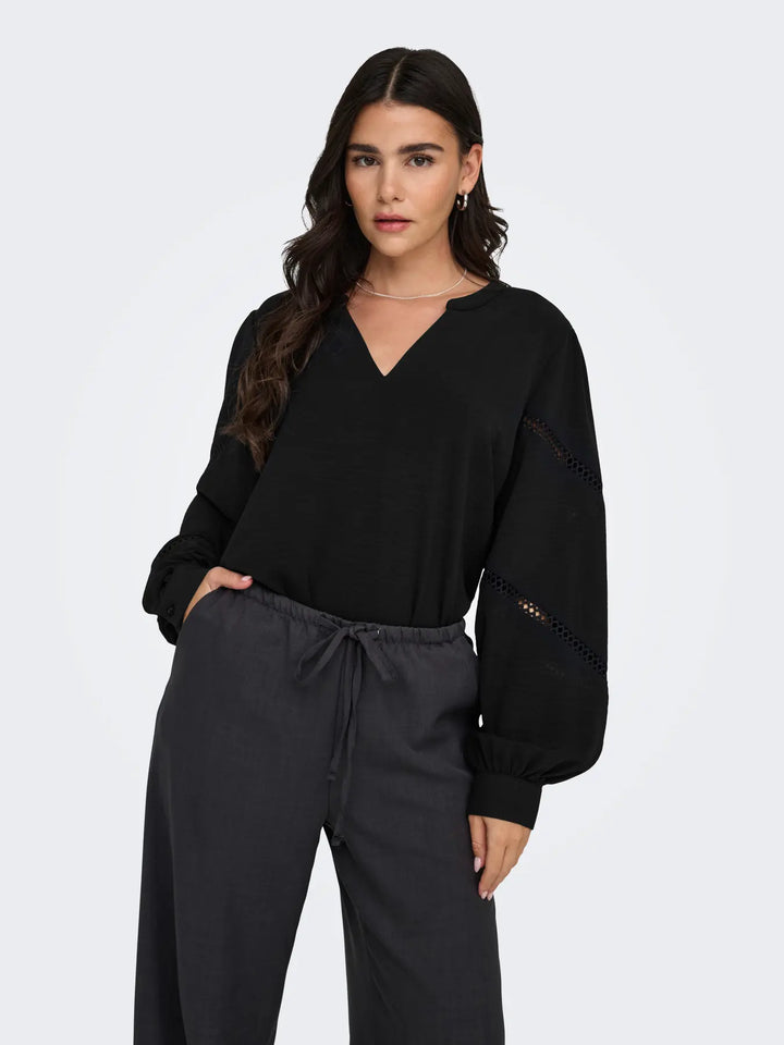 JDY Black Cut Out Sleeve Blouse