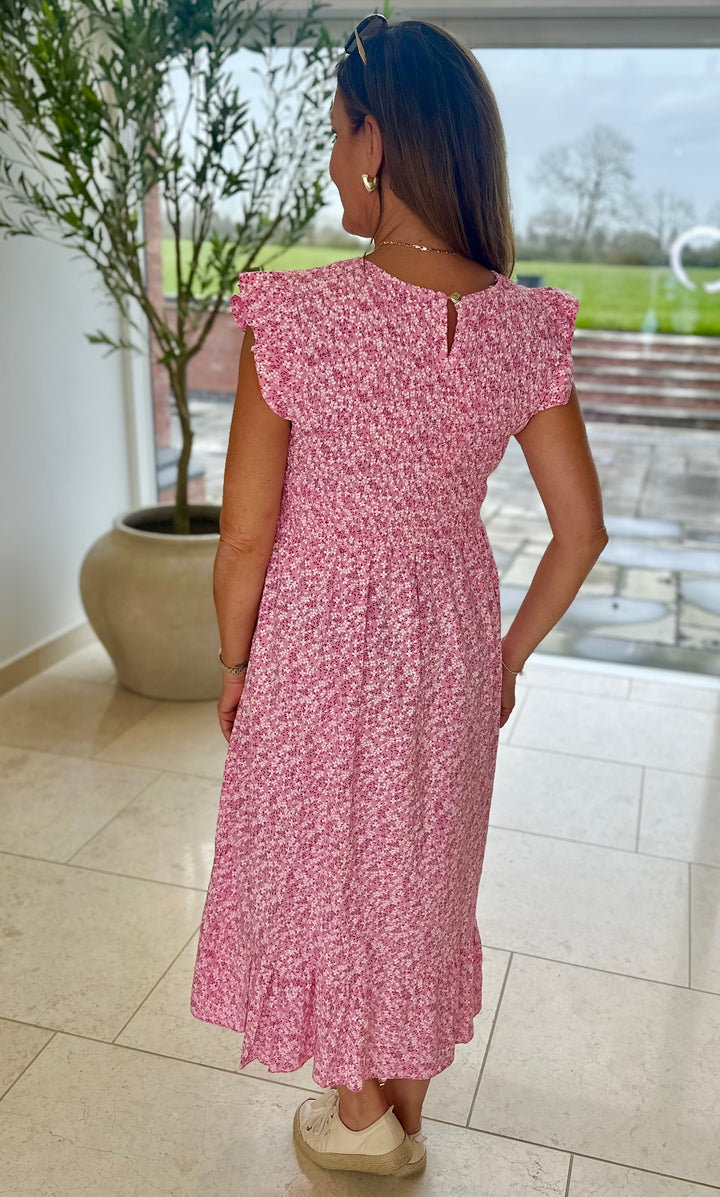 Pink Ditsy Print Dress