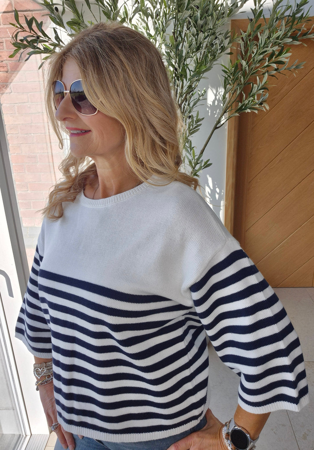 Fransa Navy Stripe Anni Jumper