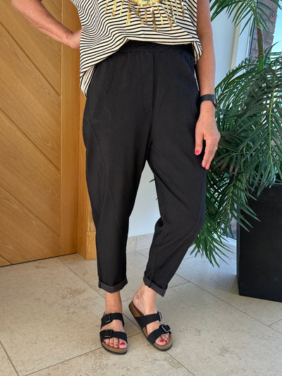 Black Barrel Leg Magic Trousers