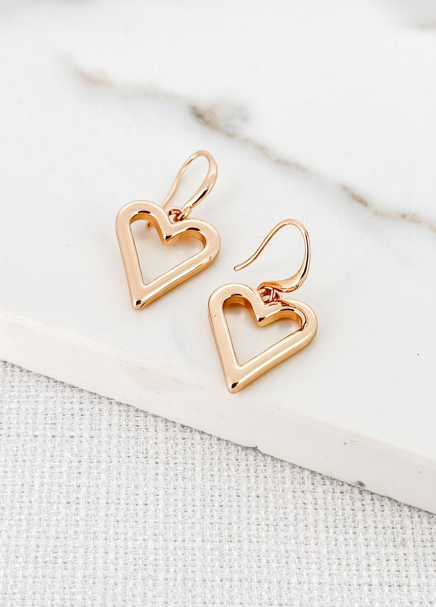 Gold Open Heart Earrings