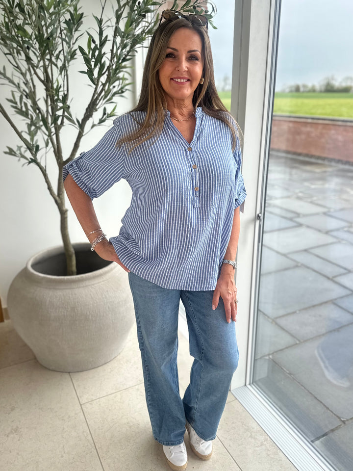 Blue Harper Stripe Blouse