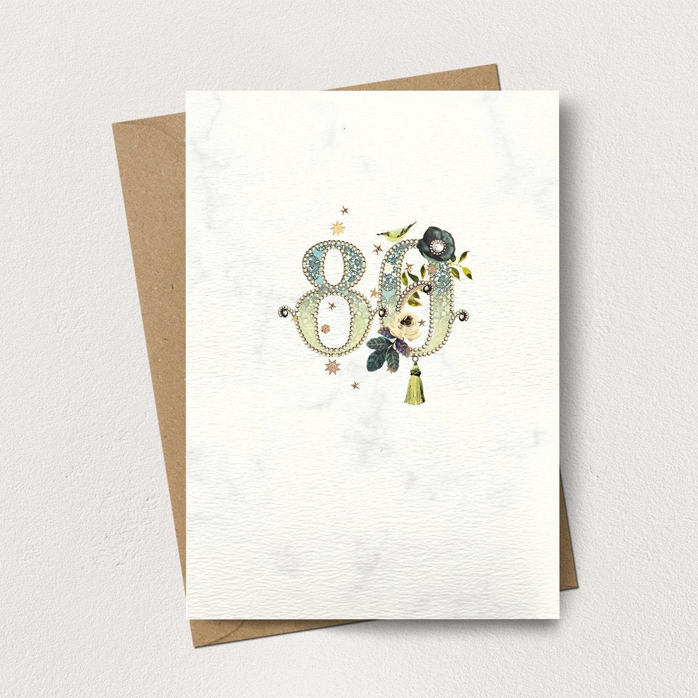 80 Age Number Card