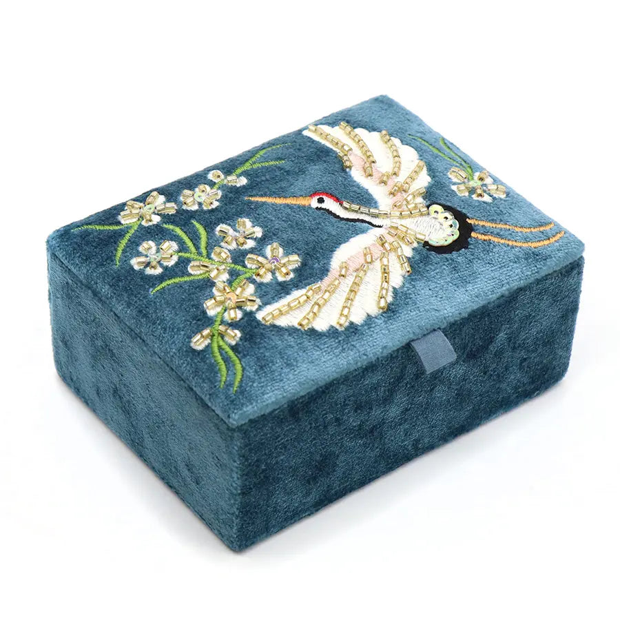 Blue Cranes Jewellery Box