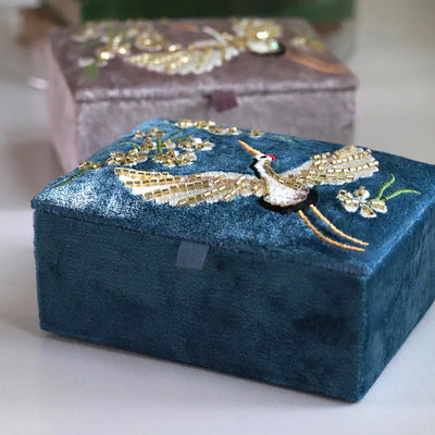 Blue Cranes Jewellery Box