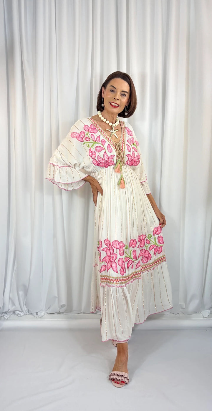 Rosalie Floral Boho Dress - Pink