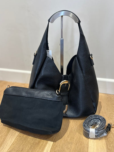Black Slouch Buckle Bag