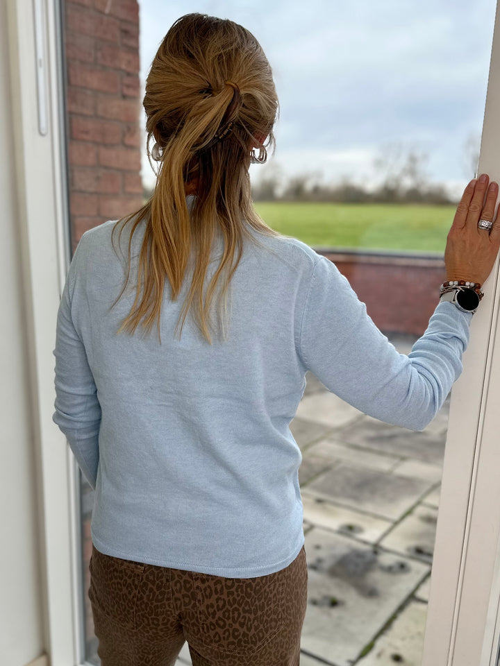 JDY Pale Blue Classic Cardigan