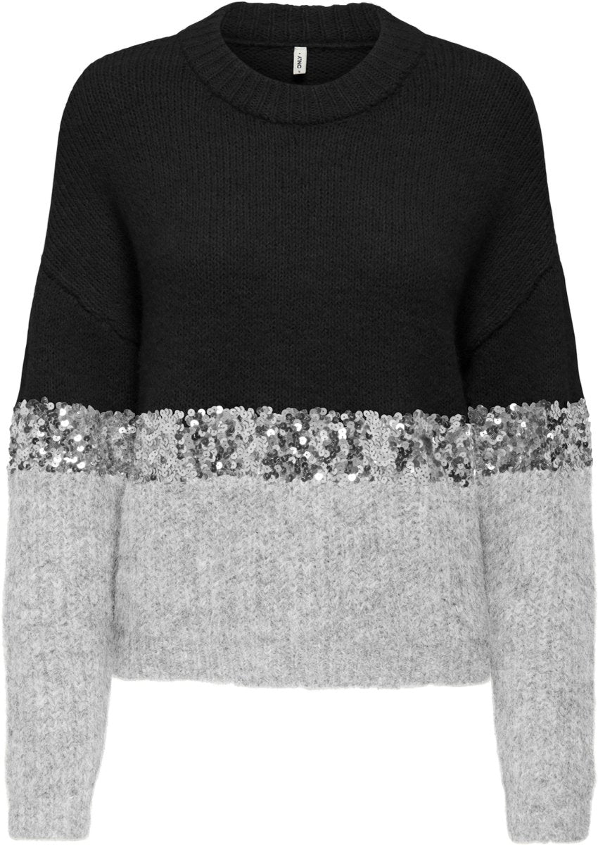 ONLY Black & Grey Sequin Knit