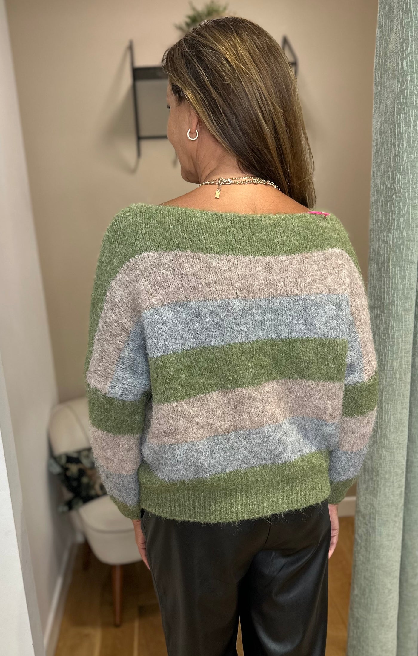 Green Wide Stripe Jumper