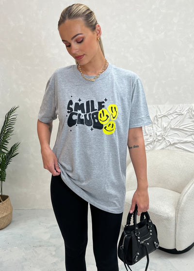 Grey Smile Club T Shirt