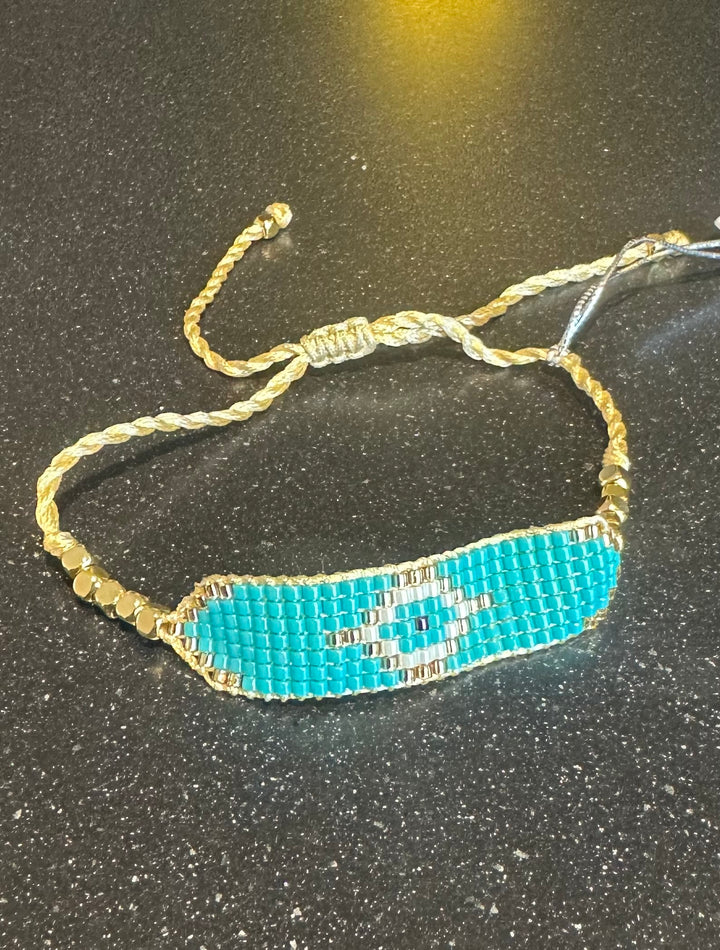 Zelly Turquoise & Gold Eye Bracelet