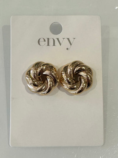 Gold Knot Stud Earrings