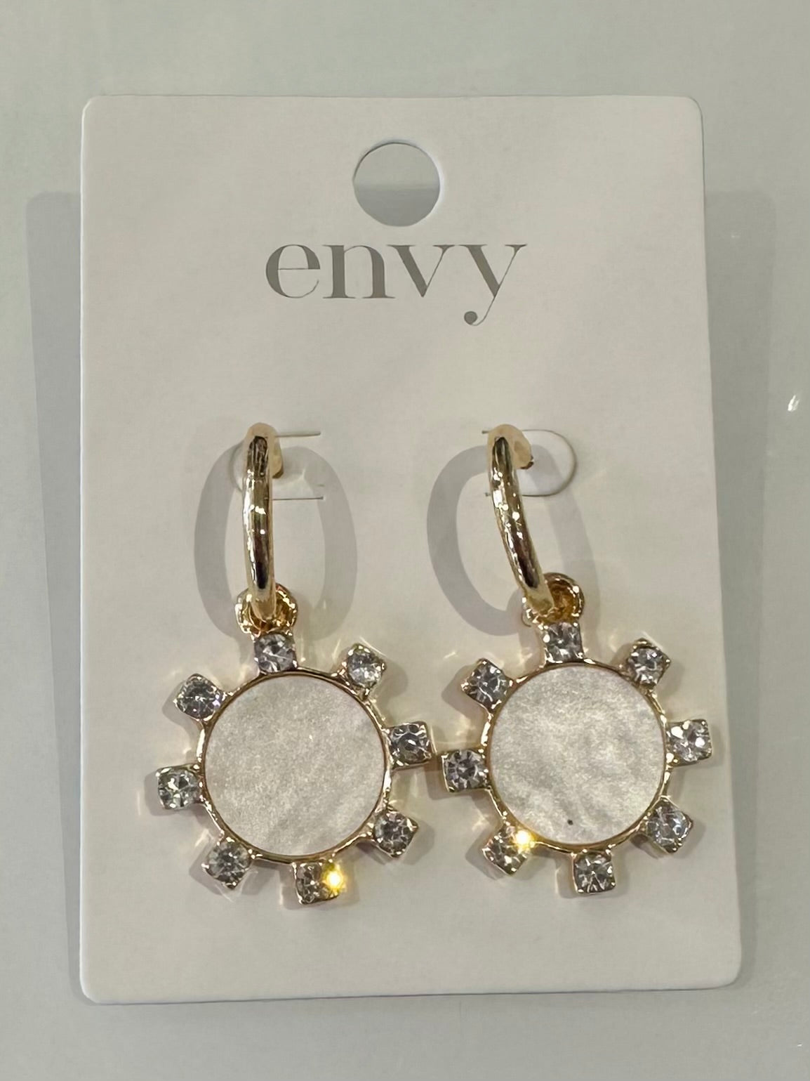 Gold, Pearl & Diamante Earrings