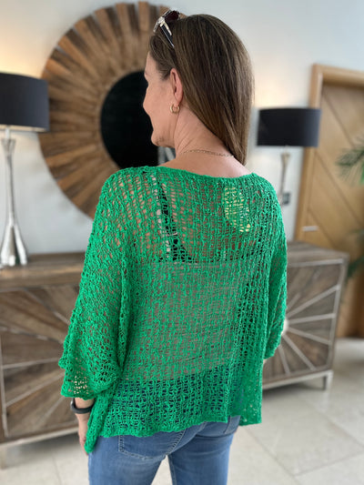 Green Popcorn Layering Top