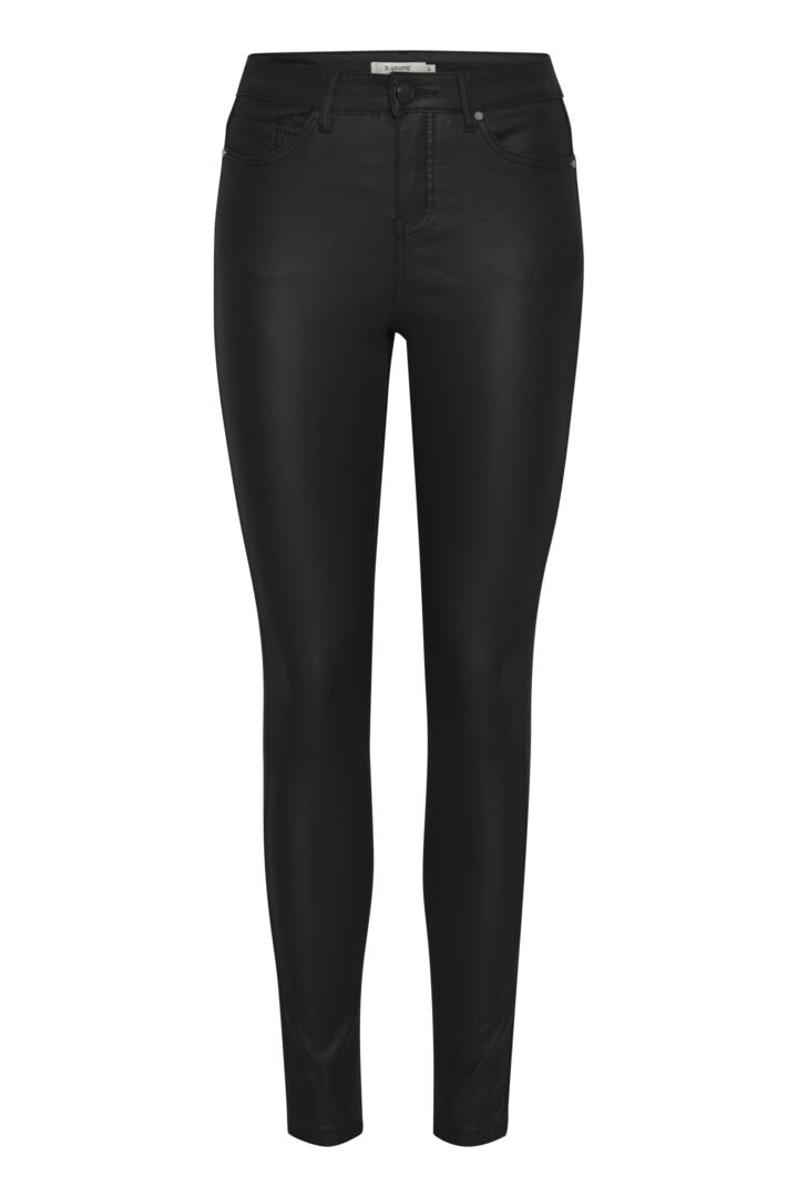 Byoung Black Faux Leather Trousers