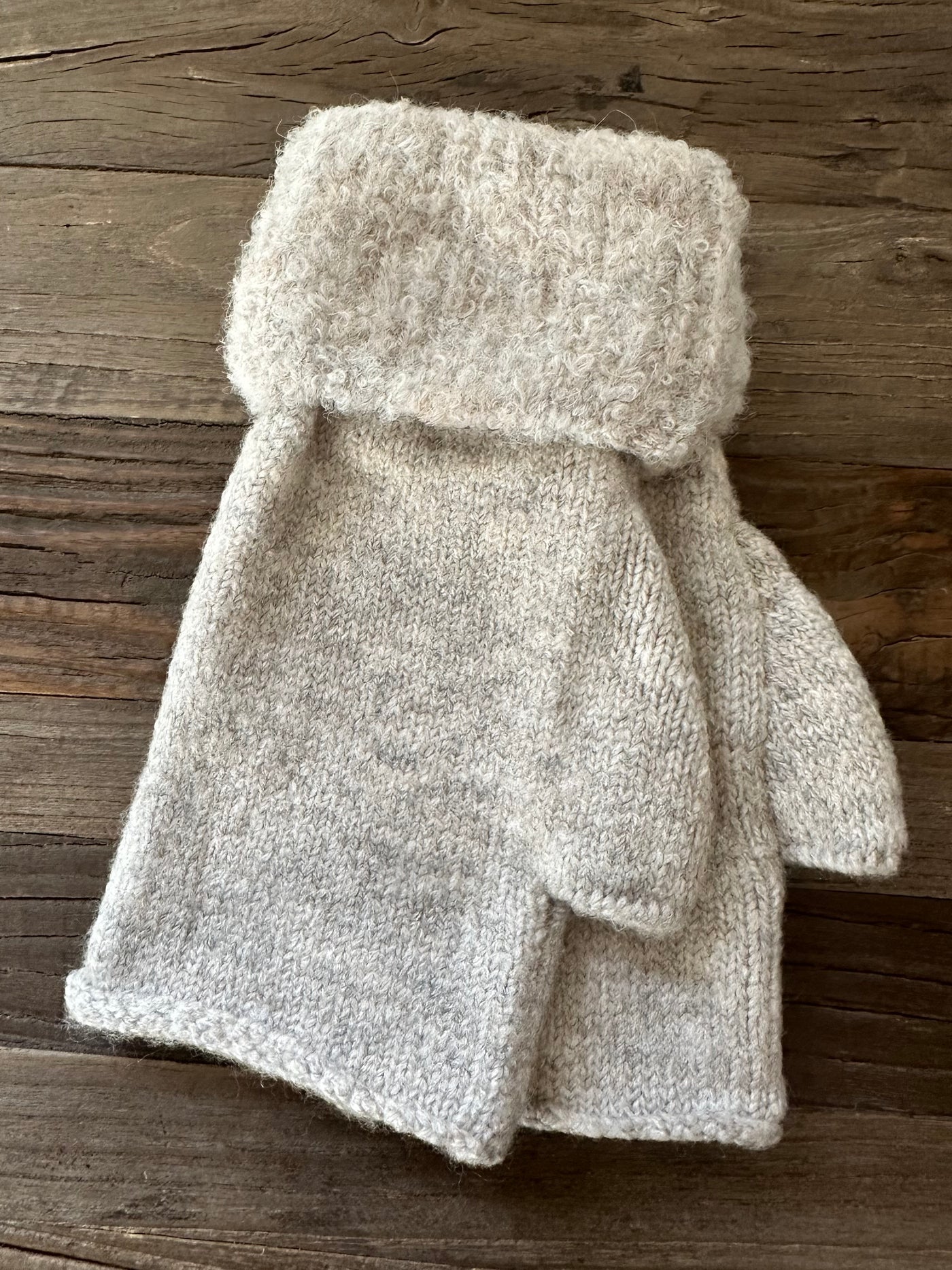 Beige Boucle Hand Warmers