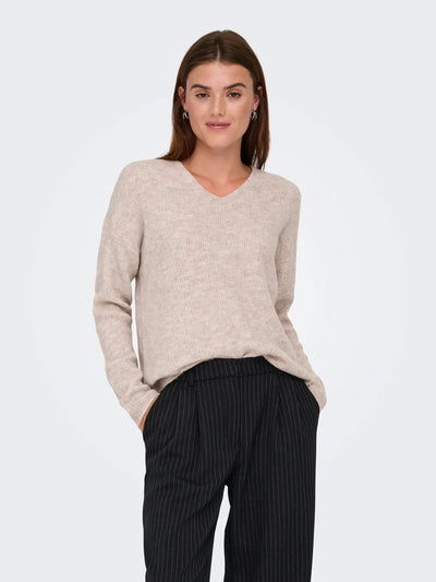 ONLY Stone Camilla V Neck Jumper