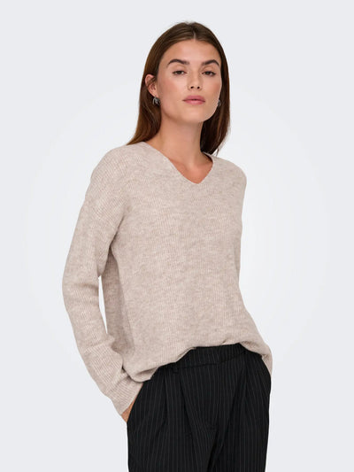 ONLY Stone Camilla V Neck Jumper
