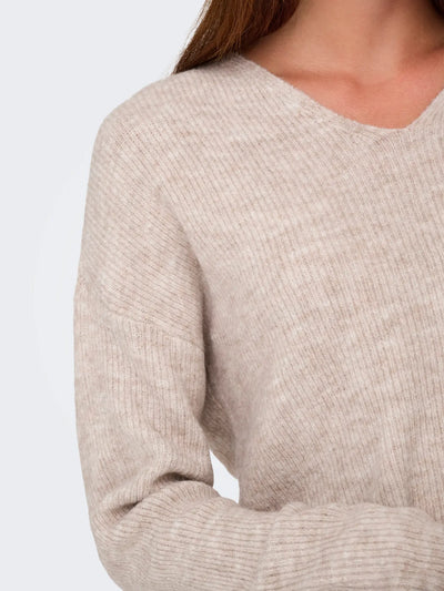 ONLY Stone Camilla V Neck Jumper