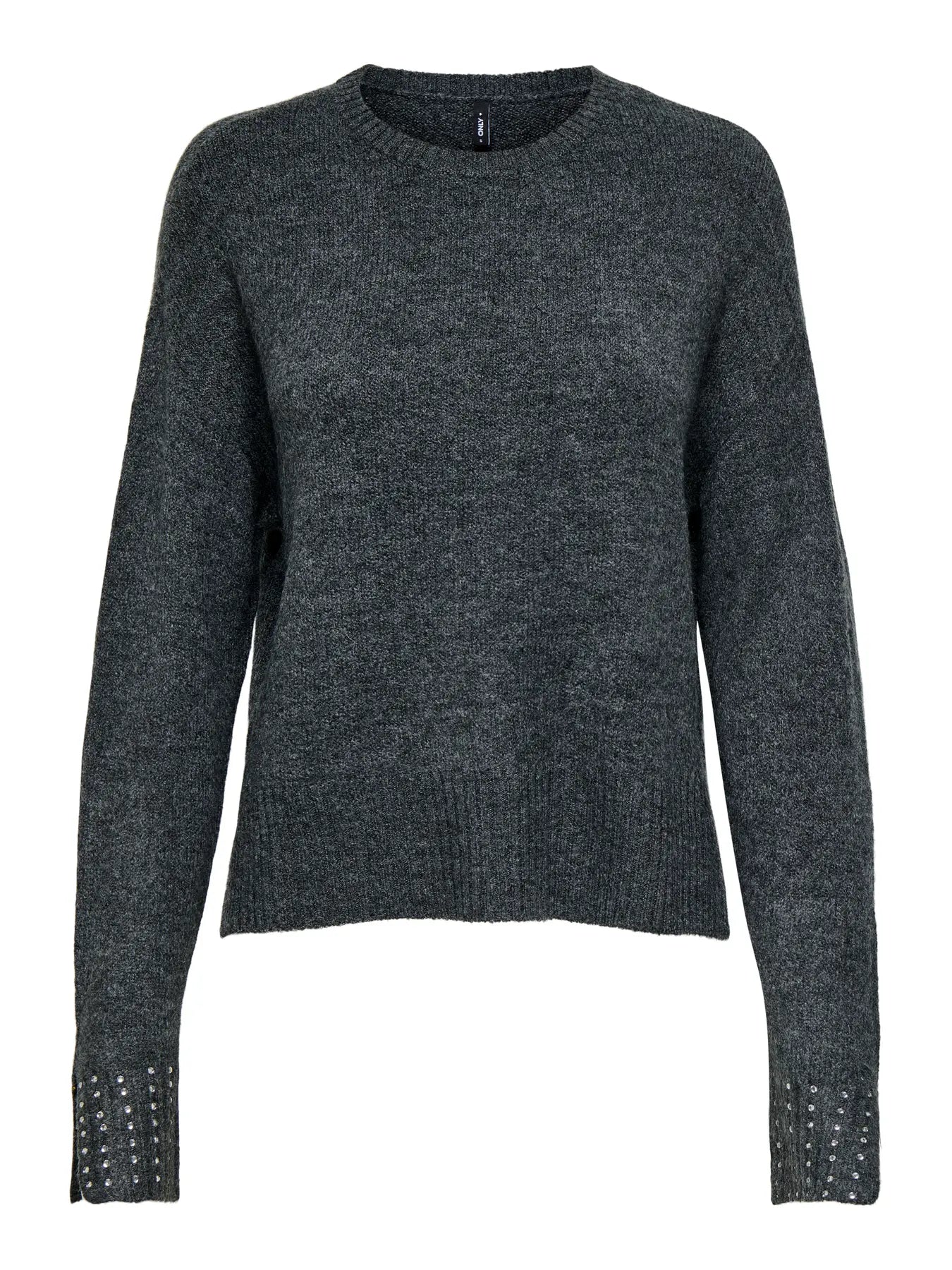 ONLY Grey Diamante Sleeve Jumper