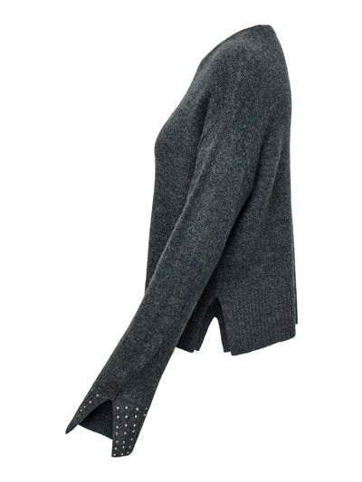 ONLY Grey Diamante Sleeve Jumper