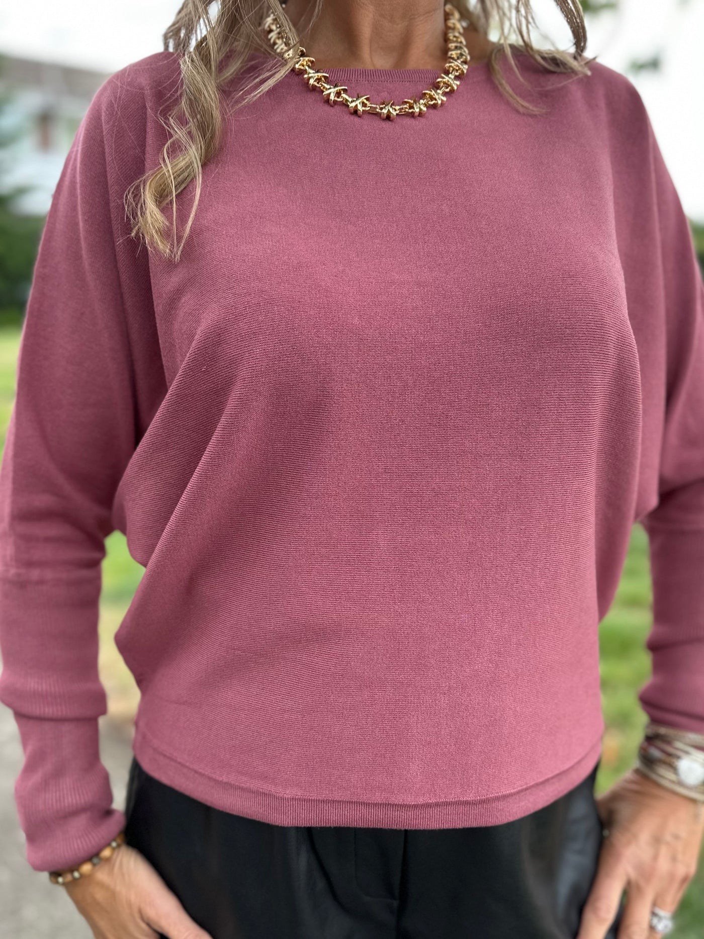 Byoung Dusky Rose Morla Batwing Pullover