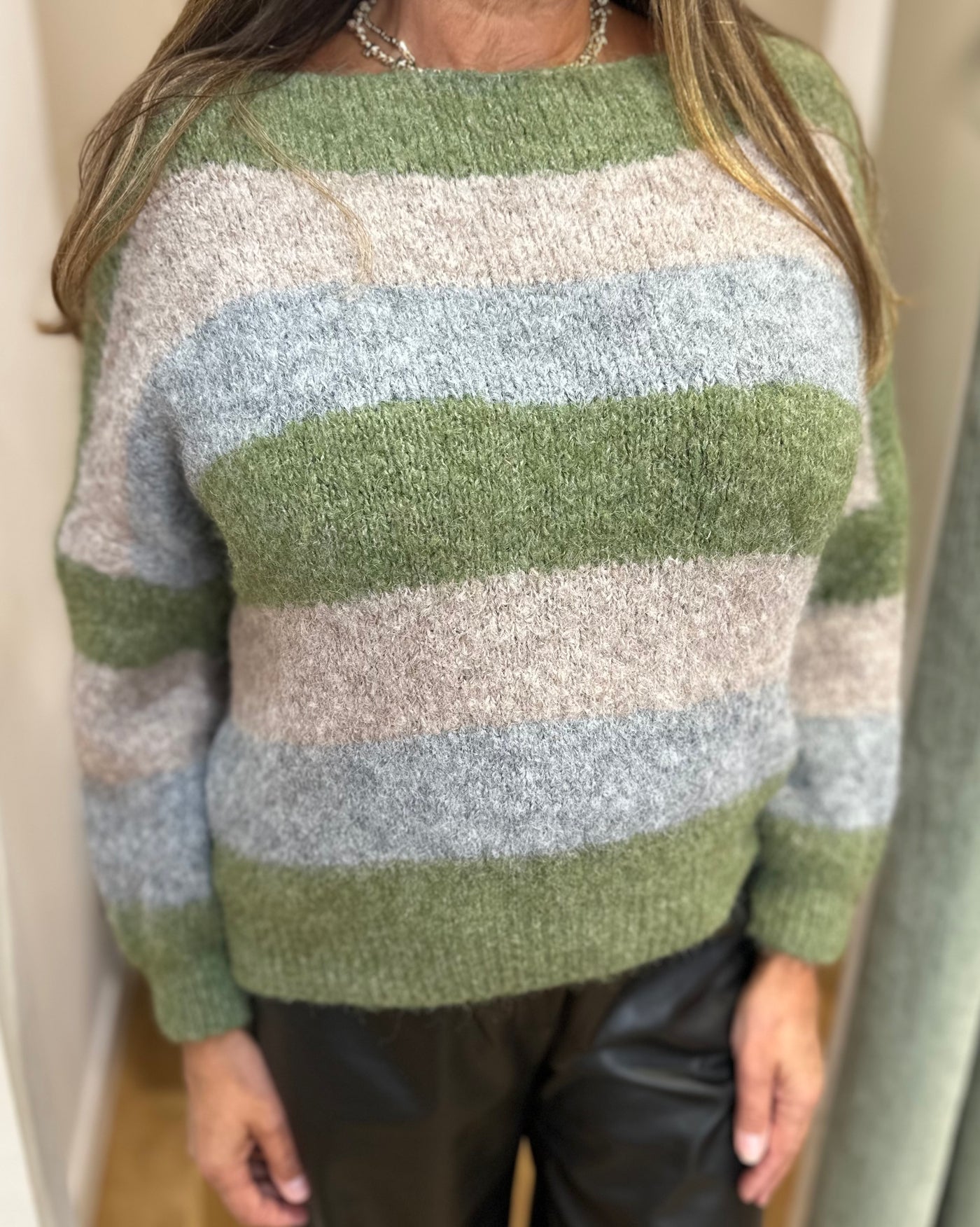 Green Wide Stripe Jumper