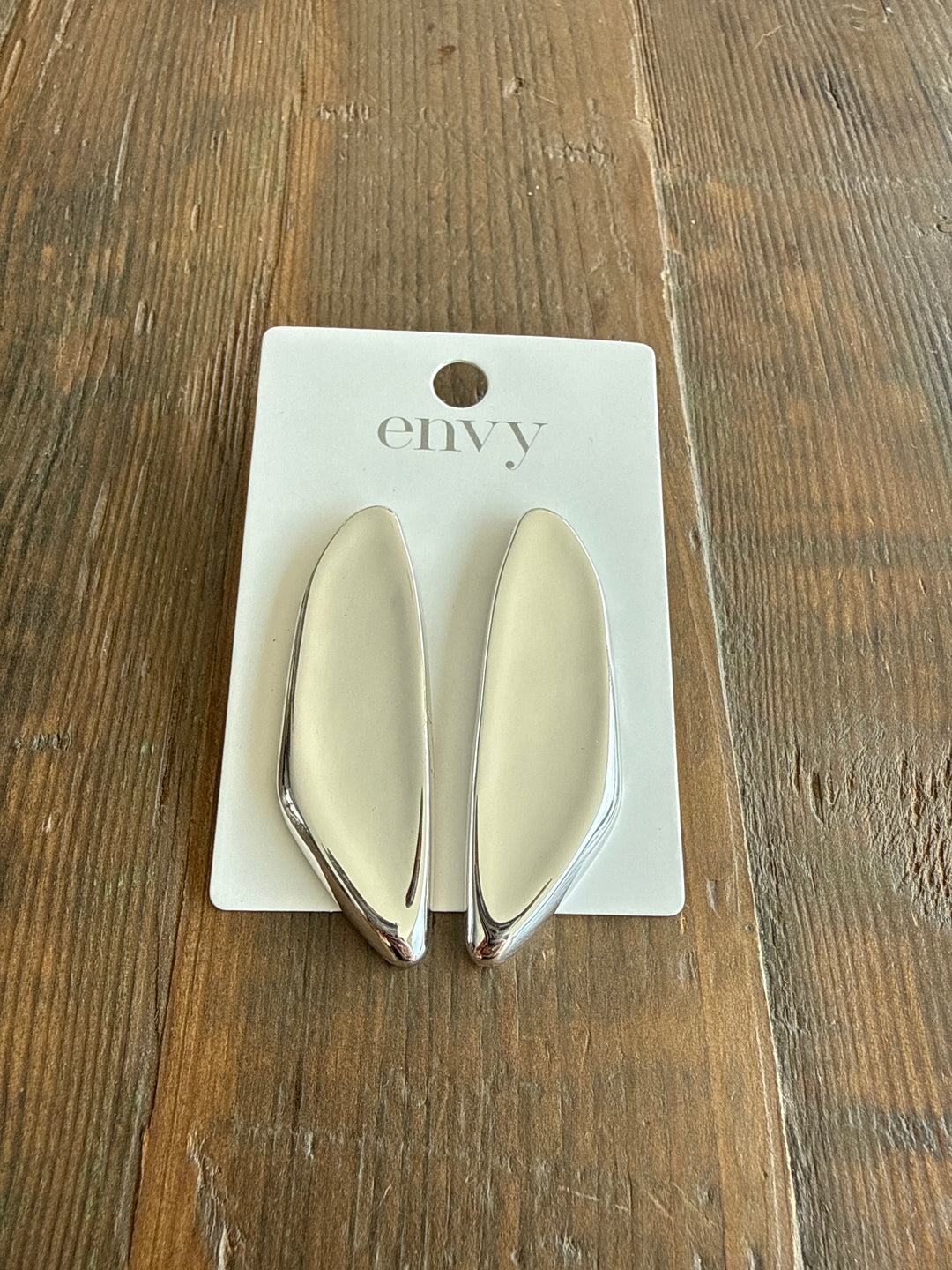Silver Large Abstract Earrings