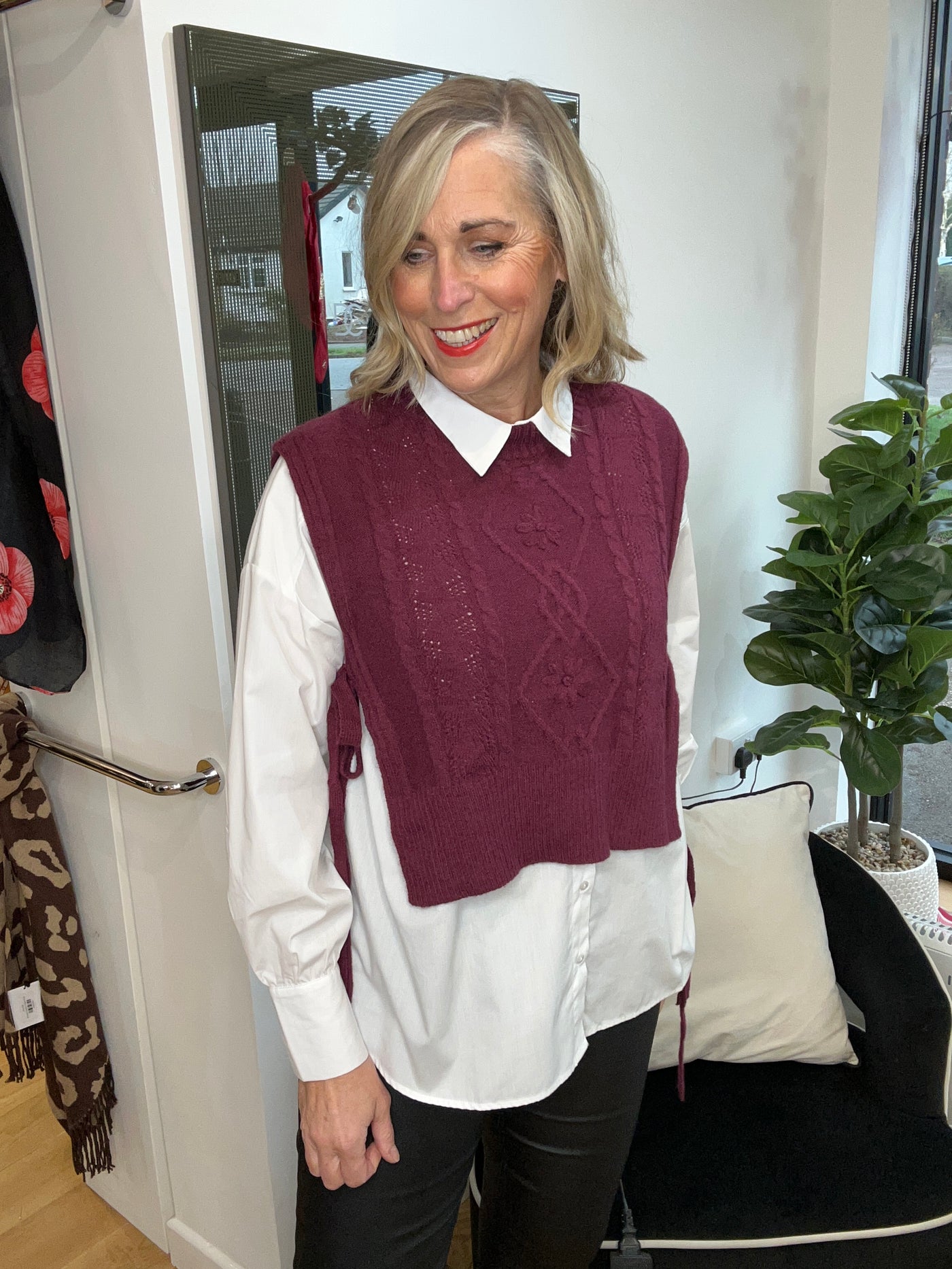 Wine Knitted Vest