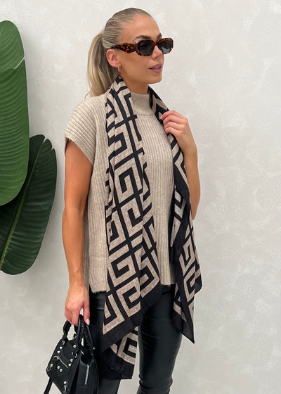 Black & Stone Grecian Scarf