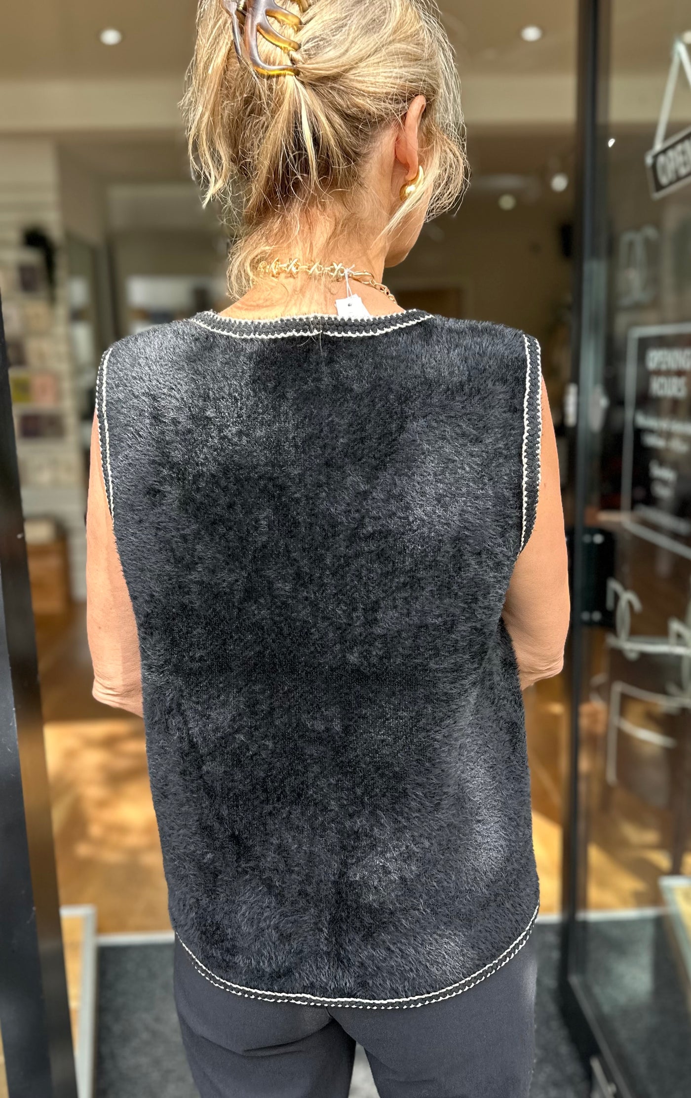 Black & Gold V Neck Waistcoat