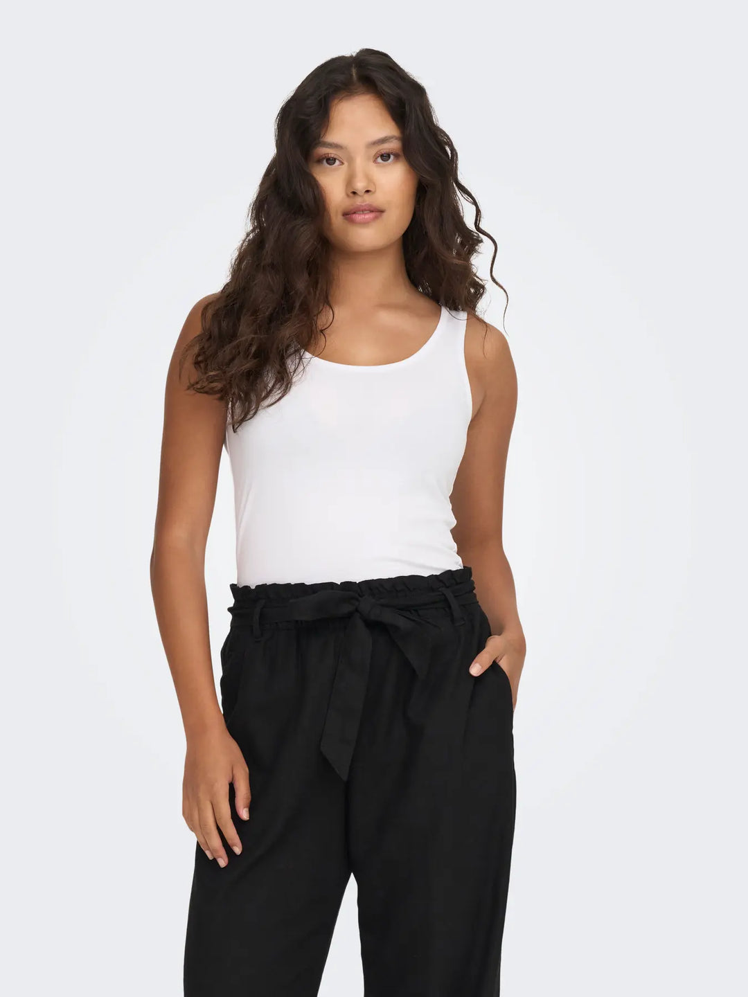 JDY White Ava Tank Top