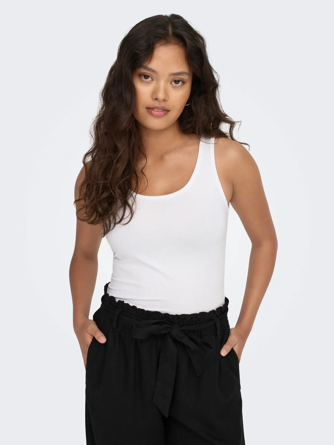 JDY White Ava Tank Top