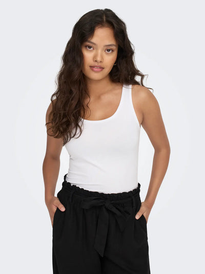 JDY White Ava Tank Top