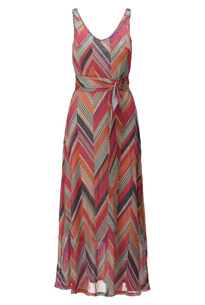 K Design Multicolour Chevron Maxi  Dress